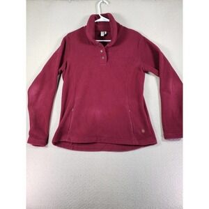 Butterfleece Sweater Womens Small Red Fleece Long Sleeve Zip Pockets Wintergear